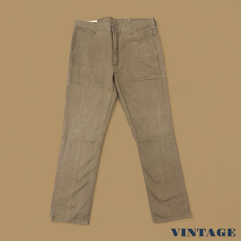 Vintage Levi&#39;s 511 Slim Straight Leg Chino Trousers Beige W36 L32