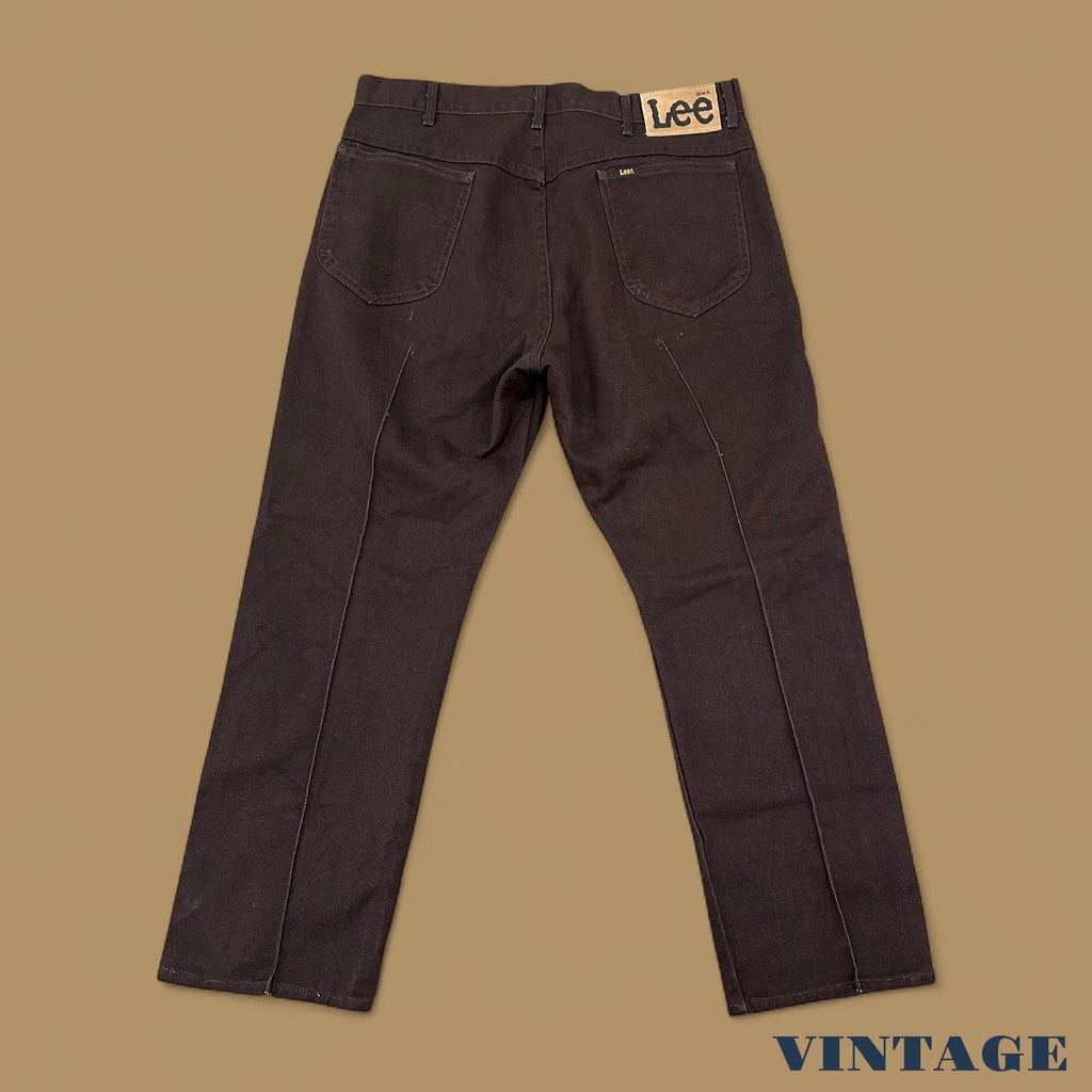 Vintage Lee Straight Leg Pleated Jeans Dark Brown W33 L27