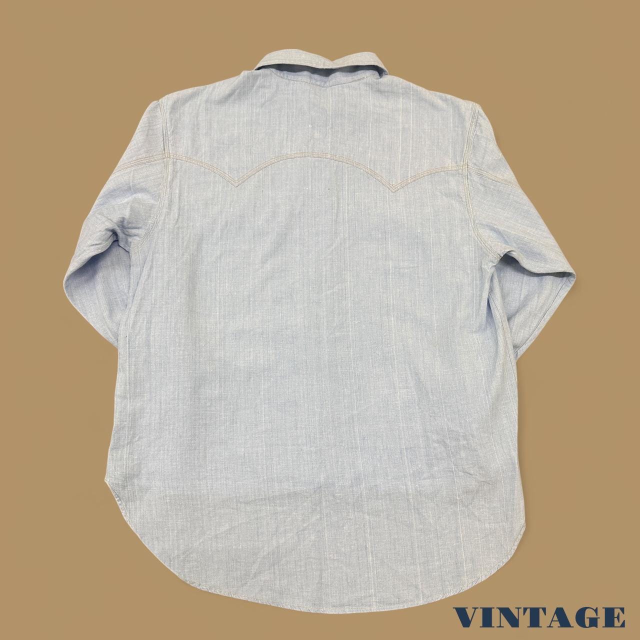 Vintage 80s Jeffery Rogers Western Denim Shirt Light Blue XL