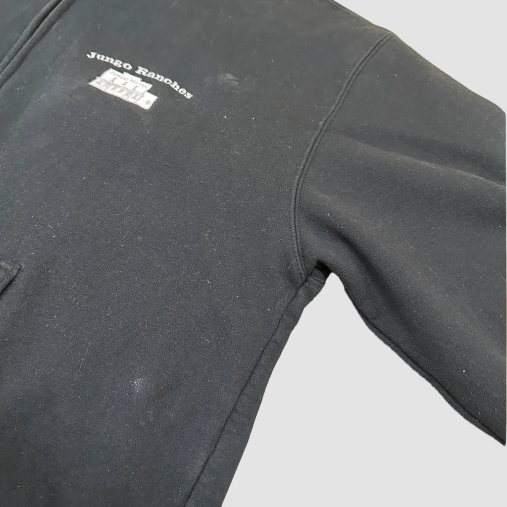 Vintage Jungo Ranches Zip Up Embroidered Thick Lined Hoodie Black XXL