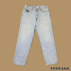 Vintage Levi&#39;s 550 Relaxed Straight Leg Jeans Light Blue W38 L32