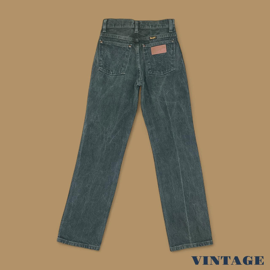 Vintage Wrangler USA Made Straight Leg Boyfriend Jeans Bottle Green W24 L28