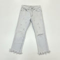 Vintage Lee Frayed & Distressed Straight Leg Jeans Grey W32 L27