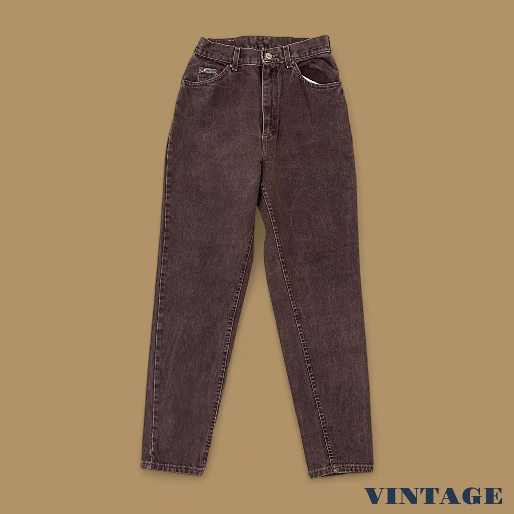 Vintage 90&#39;s Lee Tapered Leg Mom Jeans Dark Brown W26 L30