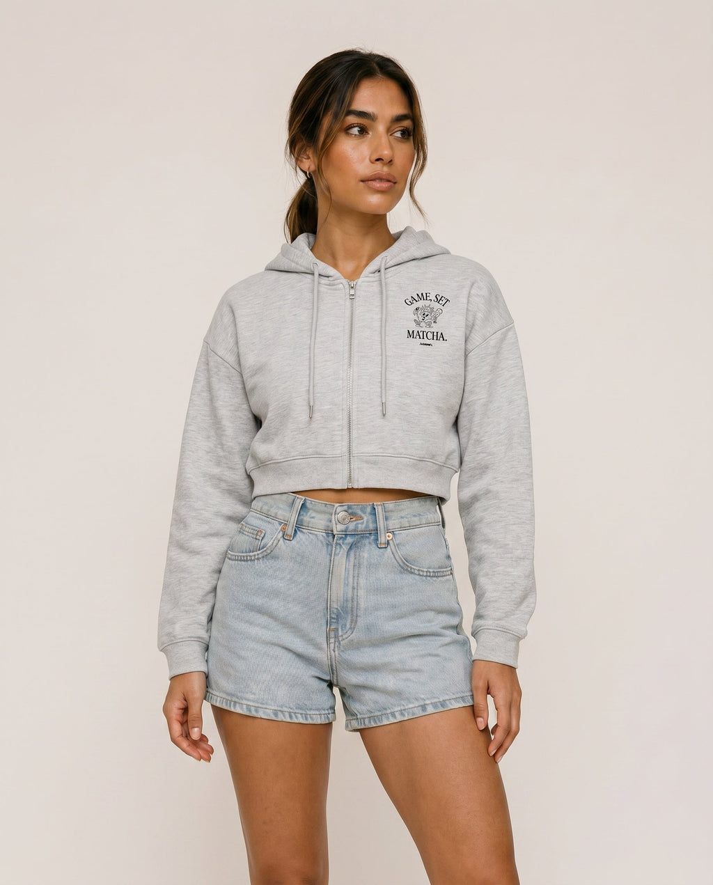 Game, Set, Matcha Cropped Hoodie