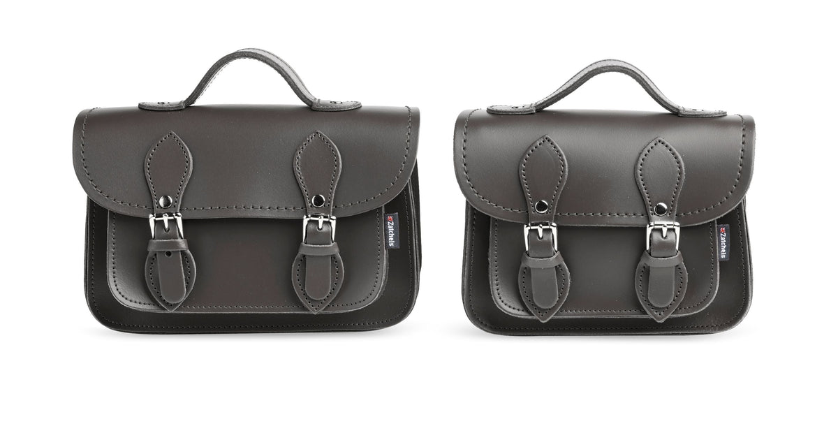 Handmade Leather Micro Satchel - Graphite Plus