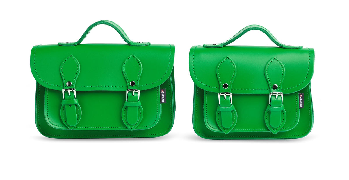Handmade Leather Micro Satchel - Green Plus