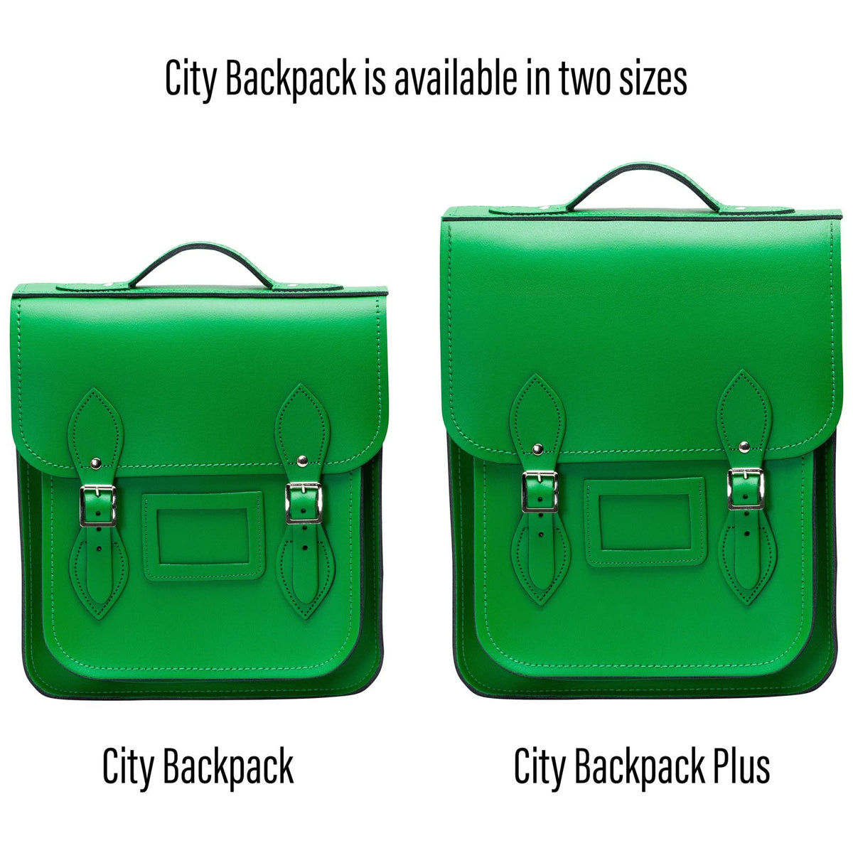 Handmade Leather City Backpack - Green Plus