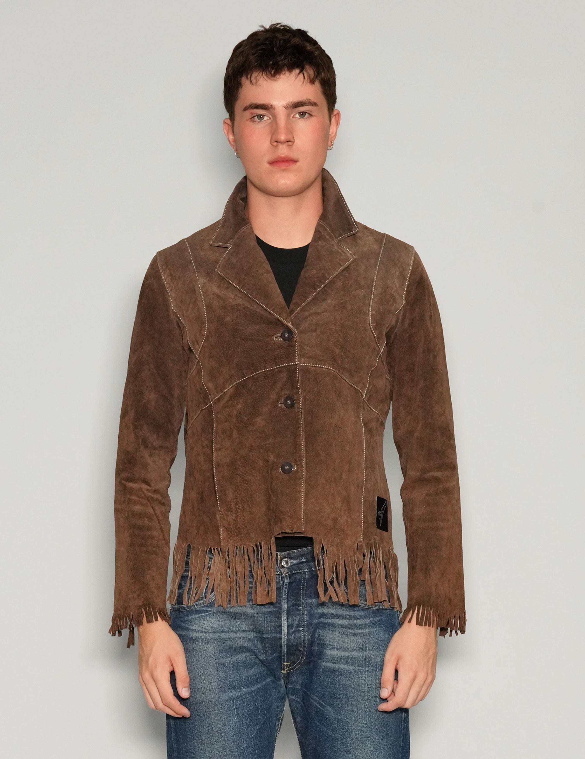 Dark Suede Tassel Cowboy Jacket.