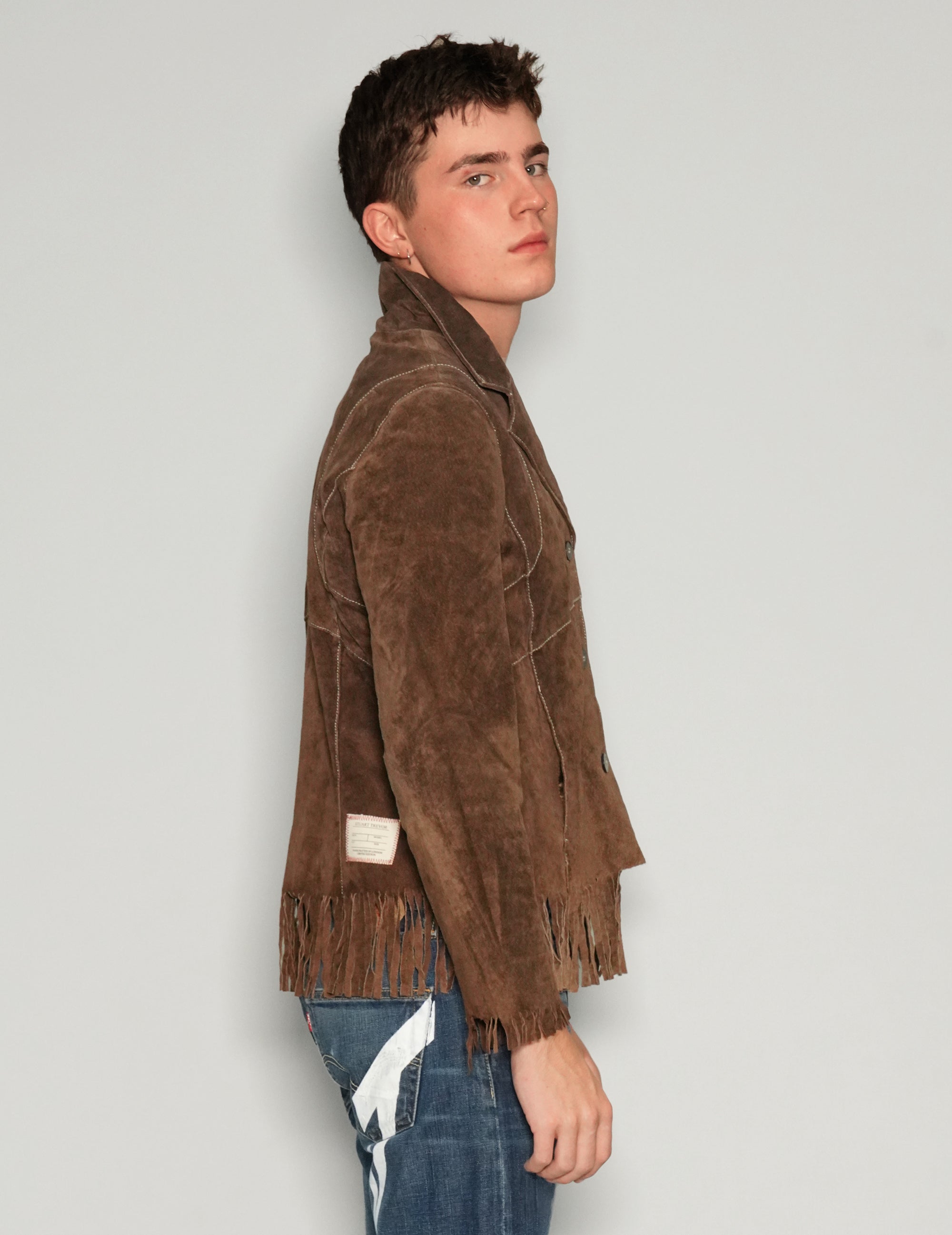 Dark Suede Tassel Cowboy Jacket.