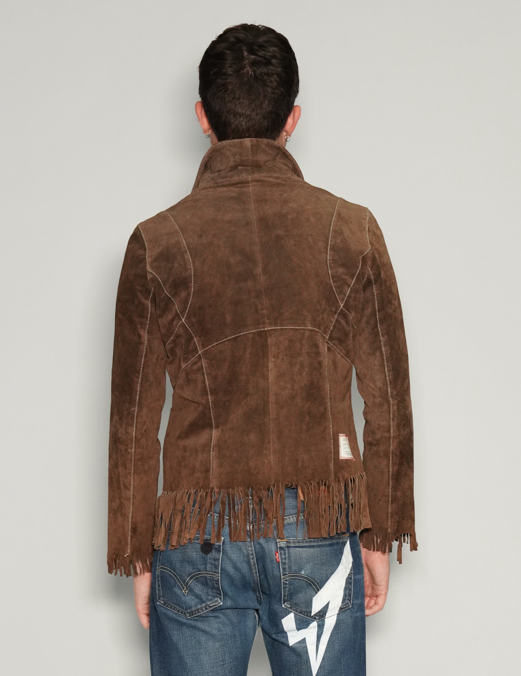 Dark Suede Tassel Cowboy Jacket.