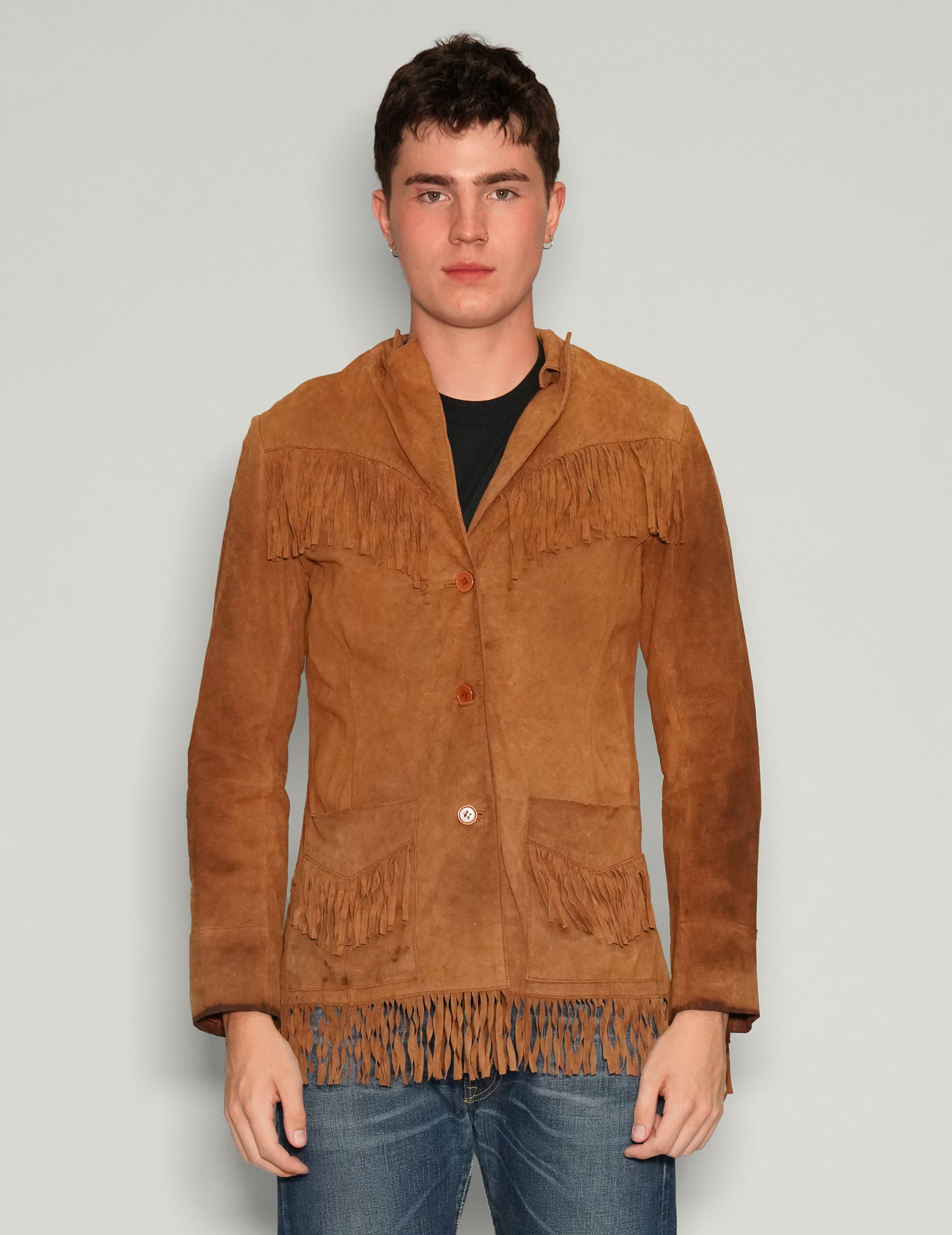 Brown Suede Tassel Cowboy Jacket