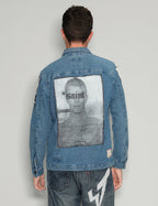 Patched Denim Shirt in Blue