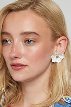 Jalicia Flower Earring White
