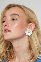 Jalicia Flower Earring White