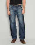 Barrel Fit Side Panel Jeans