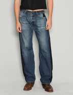 Barrel Fit Side Panel Jeans
