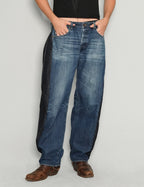 Barrel Fit Side Panel Jeans