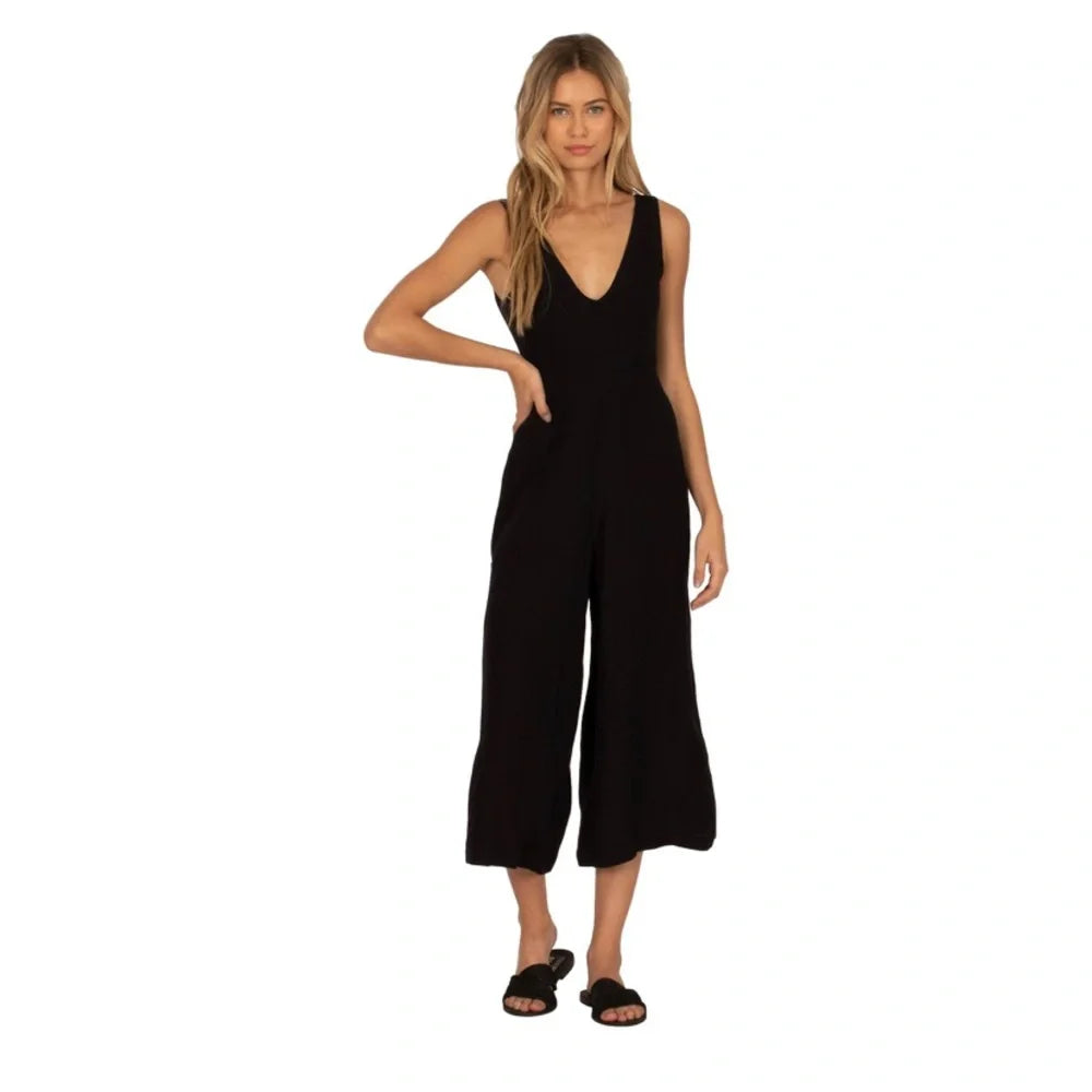 Amuse society Port woven jump suit Black