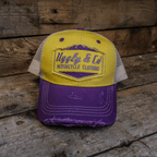 Yellow & Purple Diamond Trucker Hat