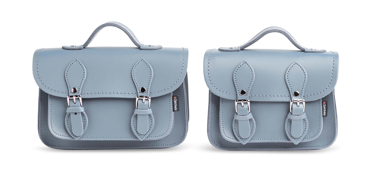 Handmade Leather Micro Satchel - Lilac Grey Plus