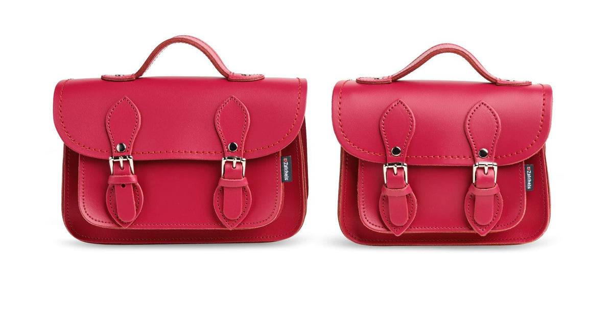 Handmade Leather Micro Satchel - Magenta Plus