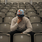 Retro Blue & Orange Diamond Trucker Hat