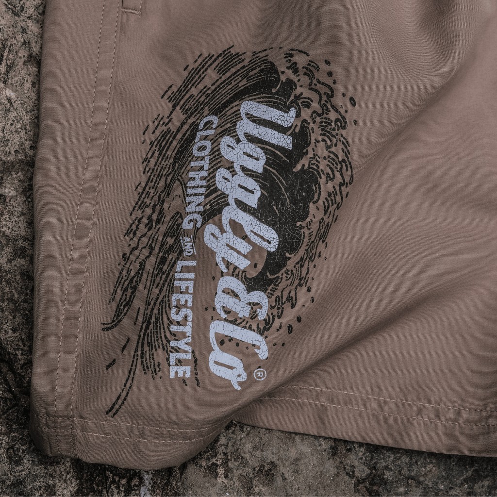 Beige Diamond Swim Shorts