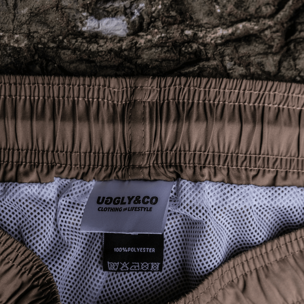 Beige Diamond Swim Shorts