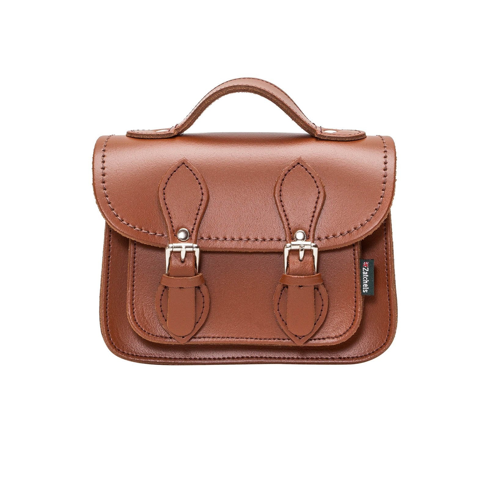 Handmade Leather Micro Satchel - Chestnut Small