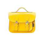 Handmade Leather Micro Satchel - Pastel Daffodil Yellow Small
