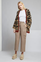 Neil Soft Taupe Utility Cropped Trouser