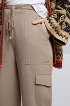 Neil Soft Taupe Utility Cropped Trouser