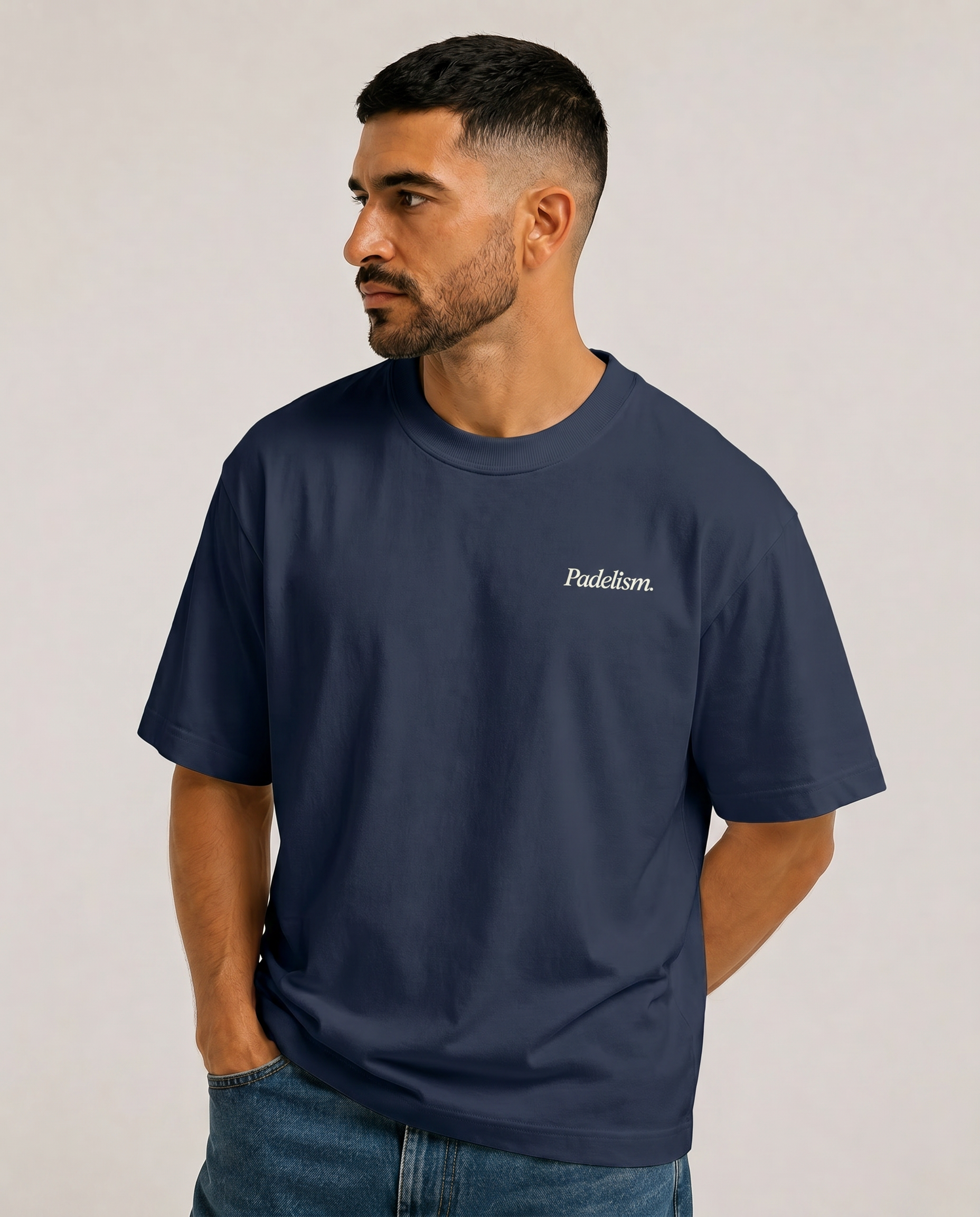 Padel & Pizza - Heavyweight T-Shirt Navy