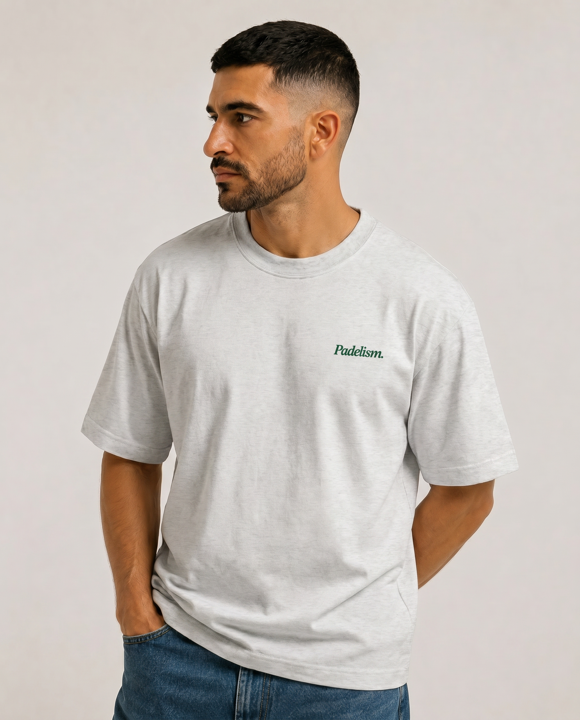 Padel & Pizza - Heavyweight T-Shirt Oat Gray
