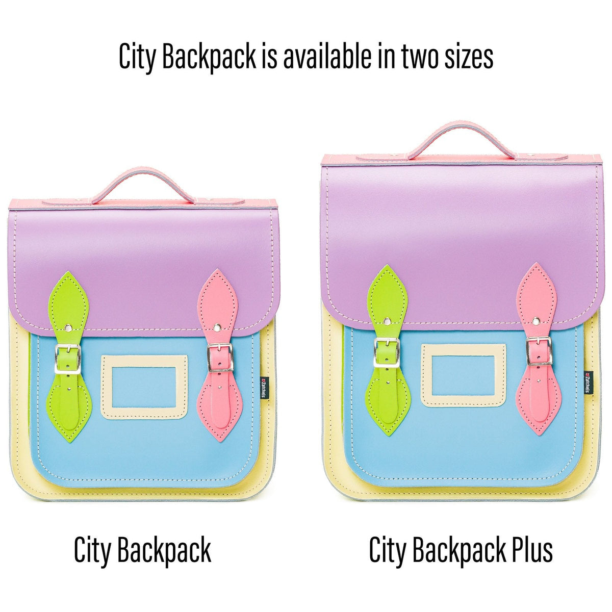 Handmade Leather City Backpack - Pastel Kaleidoscope Plus