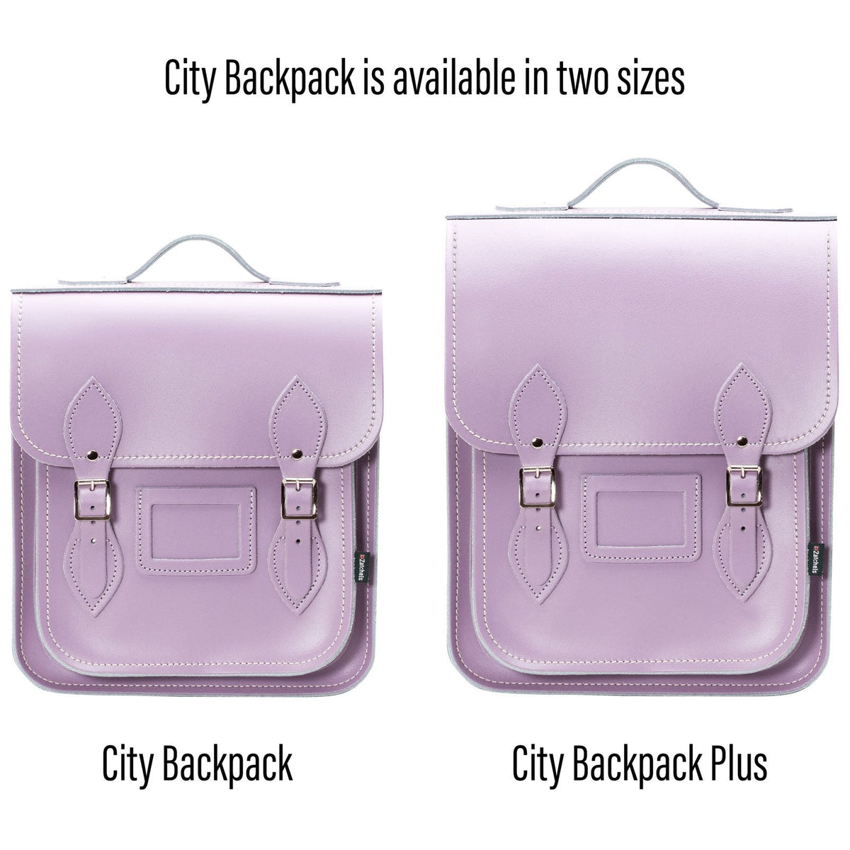 Handmade Leather City Backpack - Pastel Violet Plus