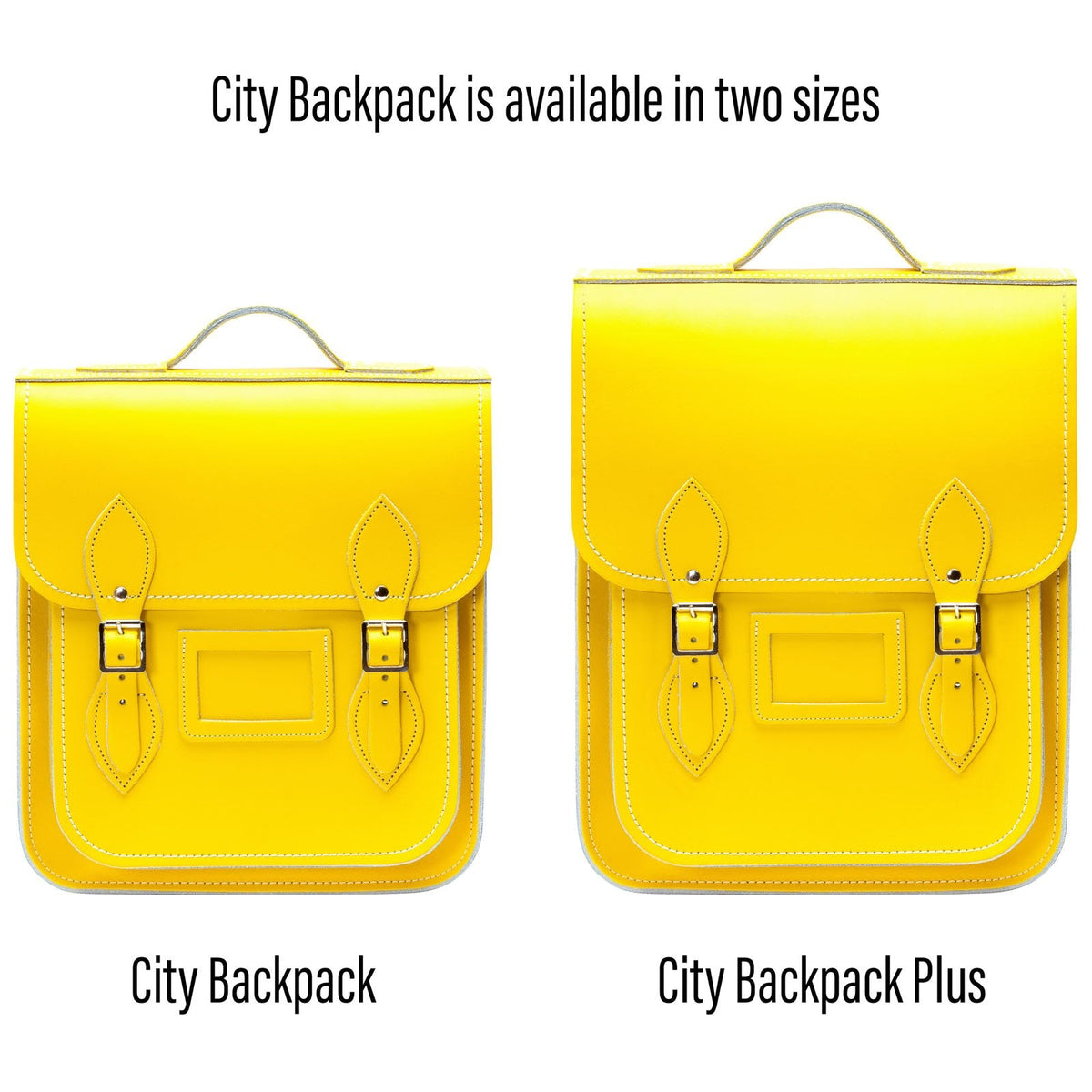 Handmade Leather City Backpack - Pastel Daffodil Yellow Plus