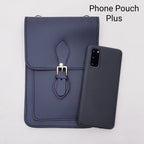 Handmade Leather Mobile Phone Pouch Plus - Pastel Baby Blue