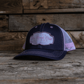 Pink & Navy Garage Trucker Hat