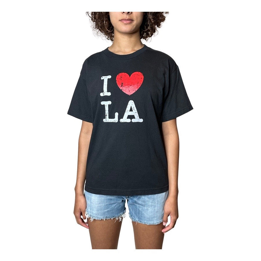Original Vintage I Heart LA Black Printed T-Shirt UK 6 - 12