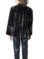Original Vintage 1970's Dark Brown Faux Fur Coat UK 8 - 12