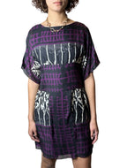 Original 1990's Vintage Purple / Black Dress UK 12 - 14