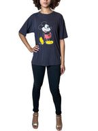 Original Vintage 1980's Mickey Mouse Black T Shirt UK 8 - 12