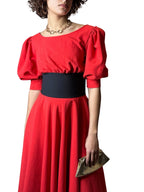 Stunning Original 1980's Vintage Zandra Rhodes Bright Red Dress UK 10 - 12
