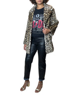 Original 1970's Vintage Leopard / Animal Print Faux Fur Coat UK 8 - 14