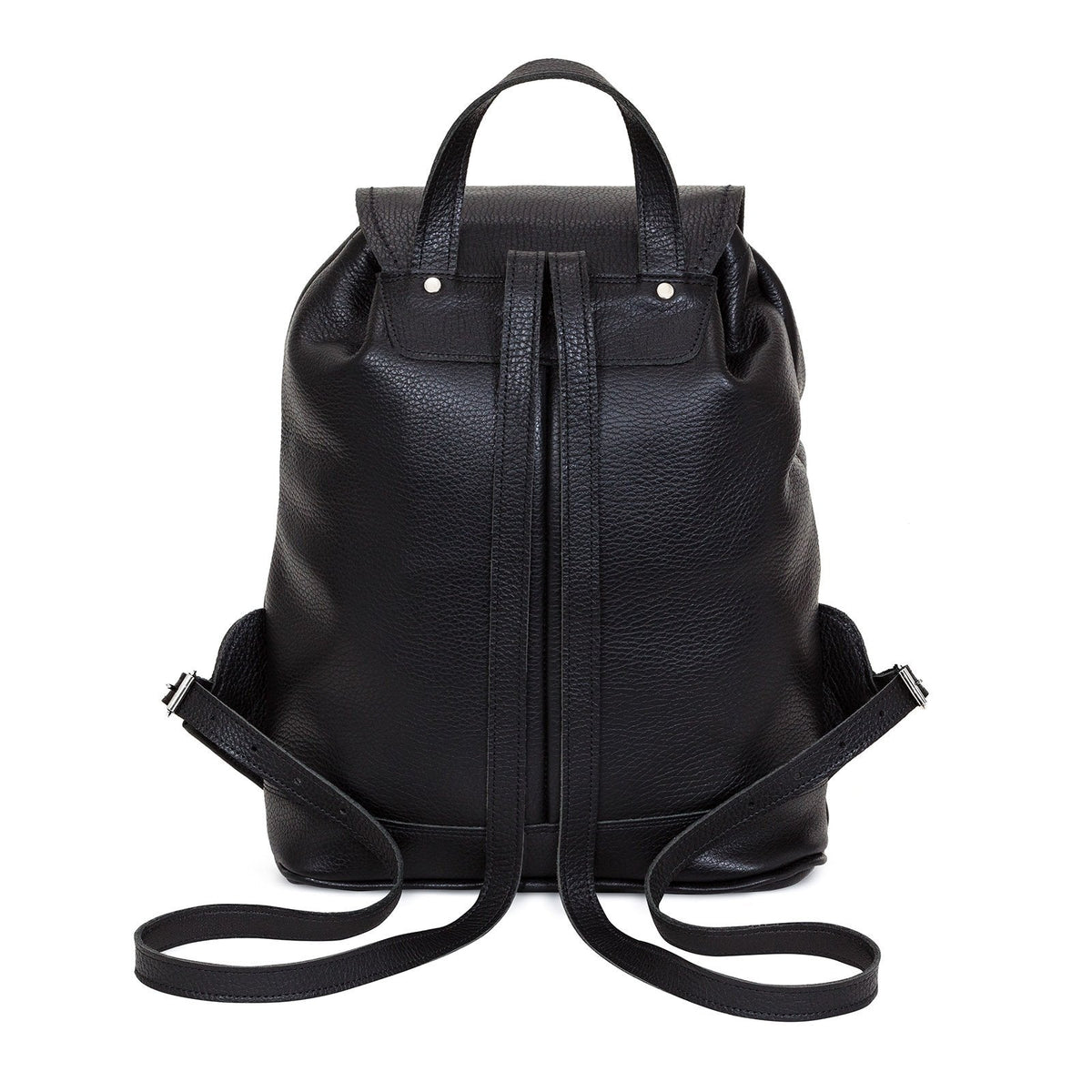 Soft Leather Backpack - Black & White Striped