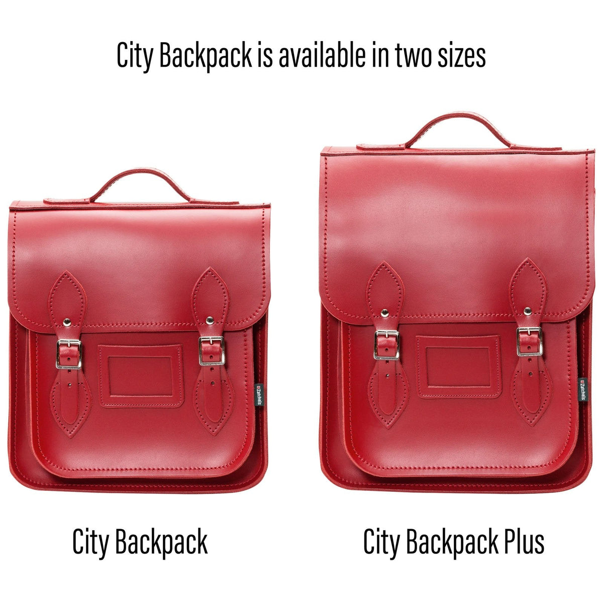 Handmade Leather City Backpack - Red Plus