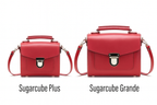 Handmade Leather Sugarcube Handbag - Red
