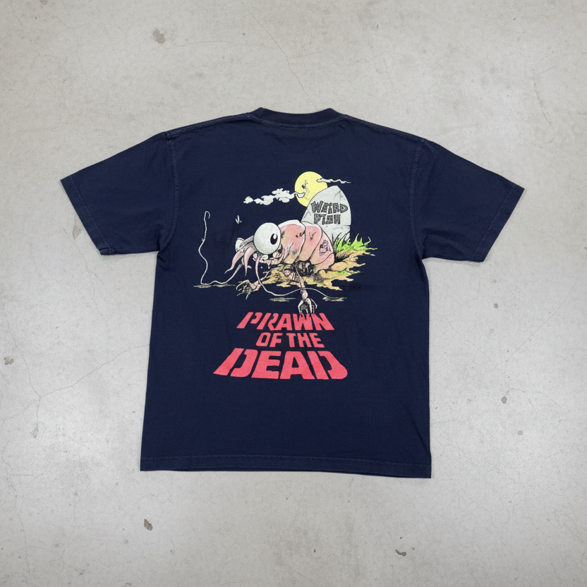 Vintage Weird Fish Prawn Of The Dead T-Shirt Navy Small